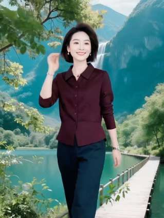 2025秋V领减龄显瘦秋装简约遮肚子衬衫扣女气质百搭打底上衣 #优雅气质 #中年妈妈穿搭 #高端大气 #支持抖音传播正能量 #时尚妈妈精选