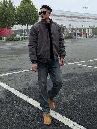 硬汉风立领显型棉服 秋冬季百搭必备#穿搭 #今天穿什么