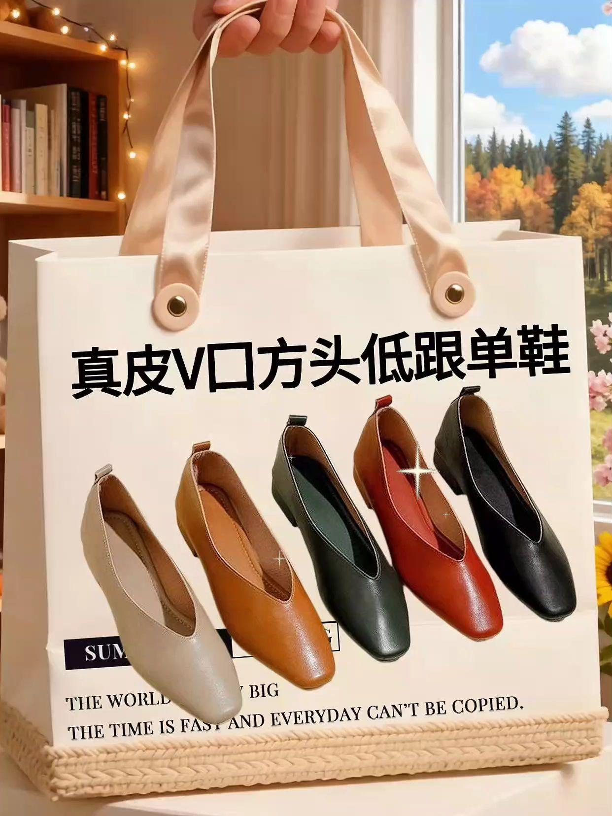 给大家分享一双2025新款女鞋!这双真皮V口小方头低跟鞋,设计和舒适度都很在线。方头款式经典大方,对不同脚型都很友好,宽脚掌穿也不挤脚;V口剪裁能修饰脚踝,让腿部线条更显柔美。 鞋面是质感不错的真皮材质,触感柔软,透气性好,夏天穿也比较清爽。低跟高度适中,走路轻松稳当,逛街通勤都合适。搭配简约连衣裙很温柔,配西装裤又显得干练利落,实用性很强。最近在找百搭女鞋的姐妹可以看看~ #真皮女鞋 #好穿又好搭 #好穿不累脚 #女鞋推荐 #软底软面穿上超舒服