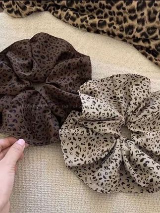 20cm直径豹纹大肠发圈~早秋新款!甜酷y2k辣妹超大号低马尾发饰女#好物推荐🔥