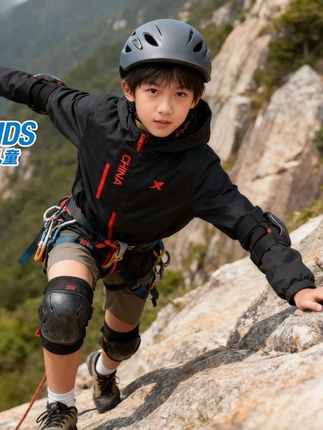 特步儿童中大童秋季保暖连帽休闲丝光绒防风男童风衣#运动休闲#连帽外套#潮童穿搭