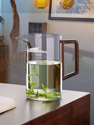 #耐高温玻璃公道杯泡茶壶#绿茶泡茶器#月牙过滤一体公杯#耐热分茶器