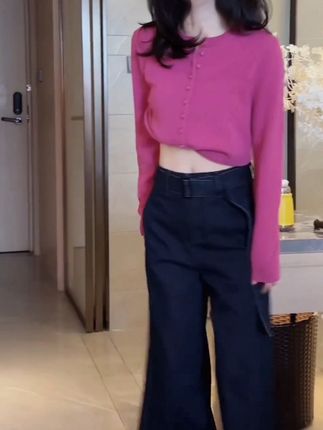 #早秋穿搭 #早秋新款搭配 #针织开衫