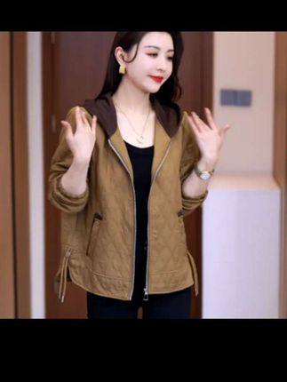 卓锦连帽常规款中老年女装夹克显瘦开衫秋季韩版百搭女装宽松春秋#洋气减龄 #谁穿谁好看