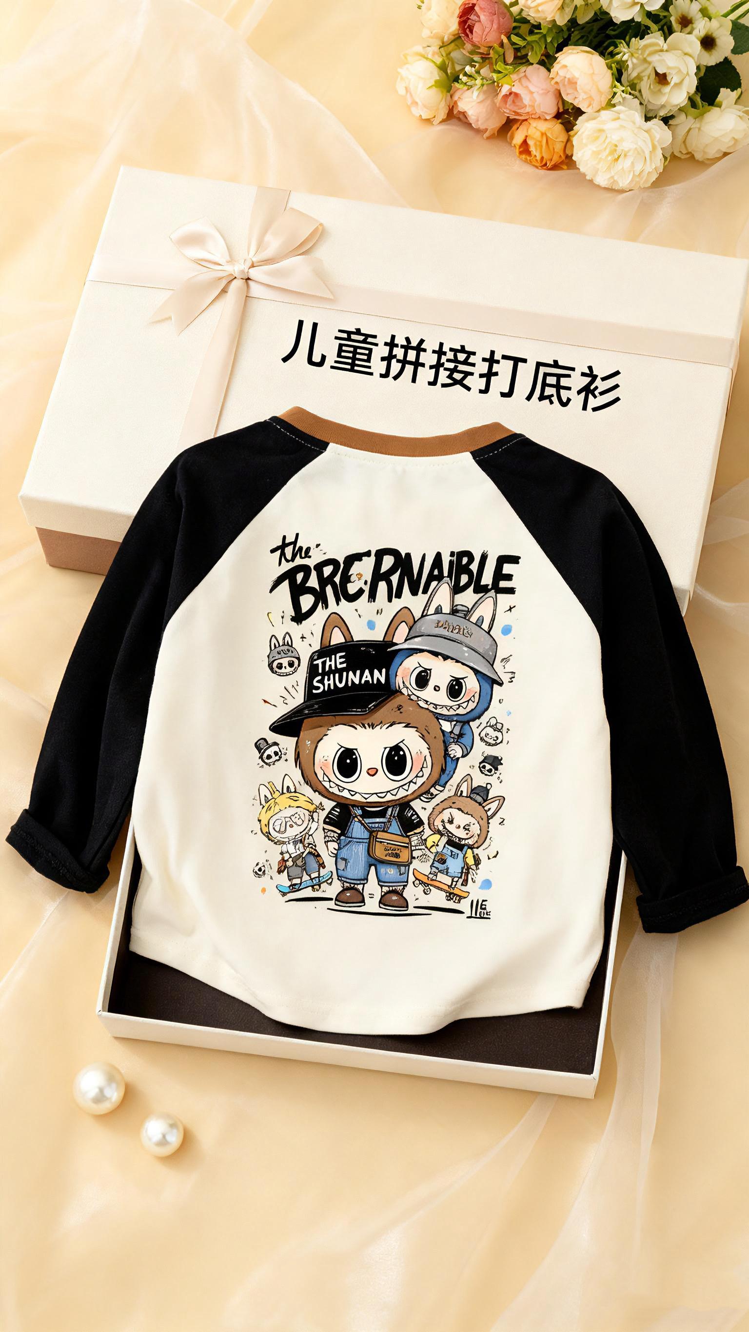 挖到宝了!这件拼接打底衫我家娃穿了一整个秋天!#强烈推荐 #萌娃穿搭 #潮童穿搭 #打底衫