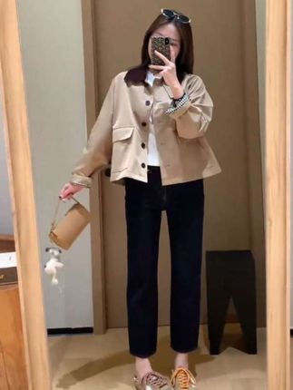 #早秋新款#巴恩风风衣外套#时尚洋气显瘦穿搭
