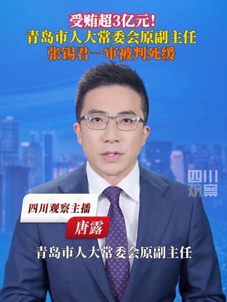 受贿3.17亿余元!9月26日据央视新闻,青岛市人大常委会原副主任张锡君一审被判死缓。
