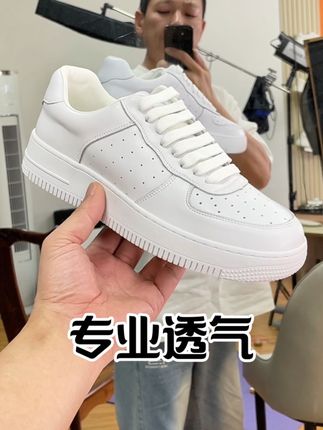 夏季男士时尚小白鞋冲孔透气凉鞋#小白鞋 #凉鞋 #男鞋