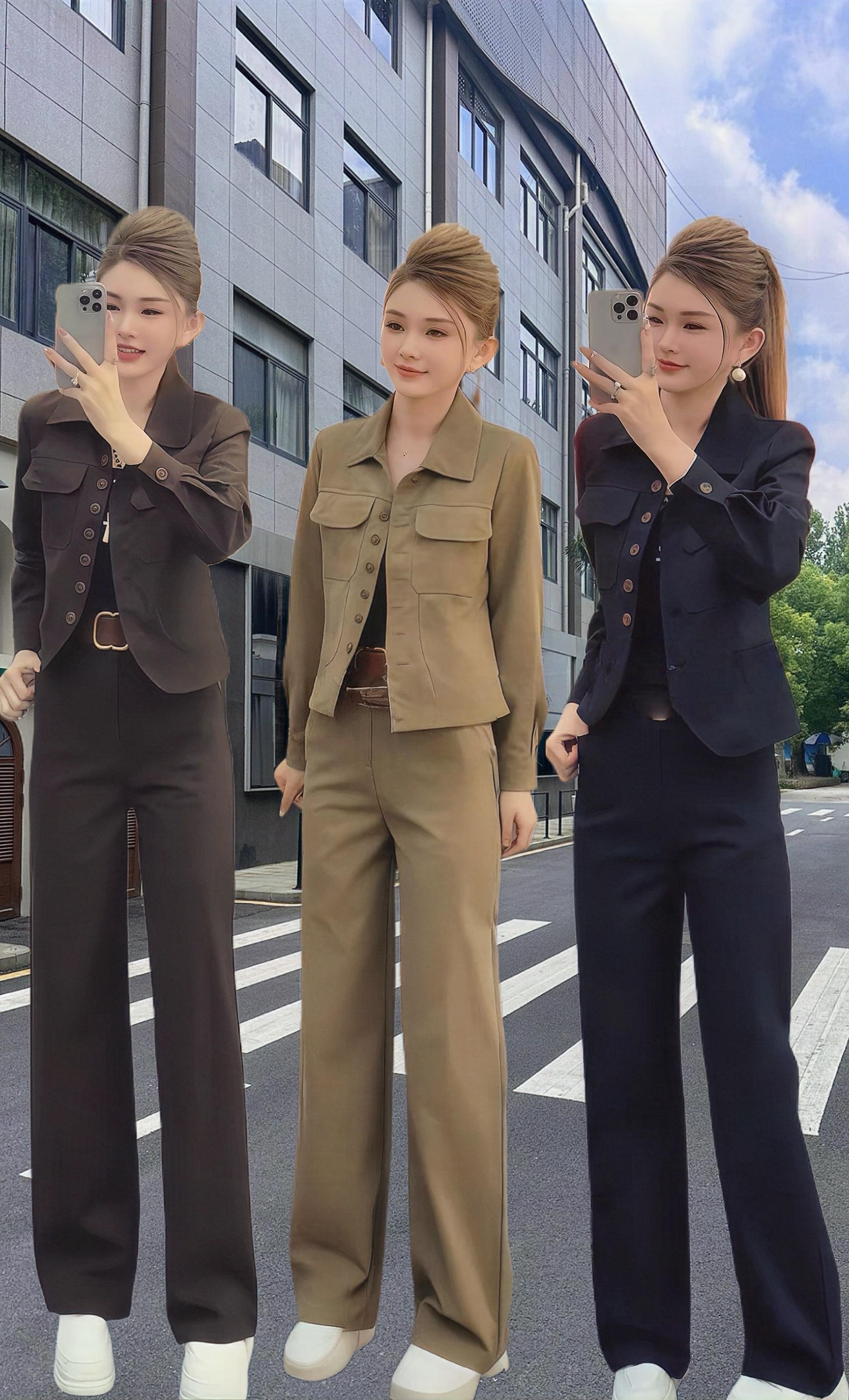时尚套装长袖女装春秋网红上衣气质阔腿裤休闲高腰#高级感穿搭 #显高显瘦 #通勤穿搭 #时尚通勤 #氛围穿搭