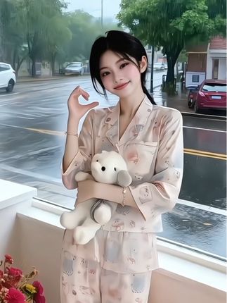 #睡衣女 #面料柔软舒适 #在家也要美美哒 #甜美风 #睡衣家居服