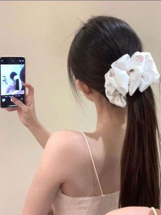 韩系布艺褶皱蝴蝶结香蕉夹马尾夹高级感泡泡发夹后脑勺半扎发竖夹#头饰发饰 #发饰 #网红发饰 #发饰发夹