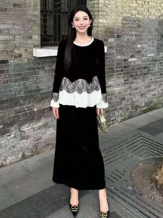 2025早秋新款洋气时尚百搭拼接蕾丝半身裙套装Q53TZW5066#女装穿搭 #高级感穿搭 #优雅气质 #半身裙套装 #套装 @DOU+小助手 @巨量千川