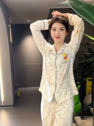 浪莎新款春秋款纯棉长袖长裤可外穿秋季套装家居服#面料柔软舒适 #轻薄透气 #不挑年龄不挑身材
