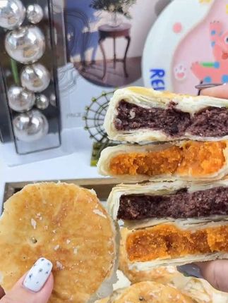 庄里人黄庄月饼酥皮蛋黄 酥皮红豆 酥皮板栗420g#中秋月饼 #庄里人 #黄庄月饼 #月饼礼盒 #抖音小助手