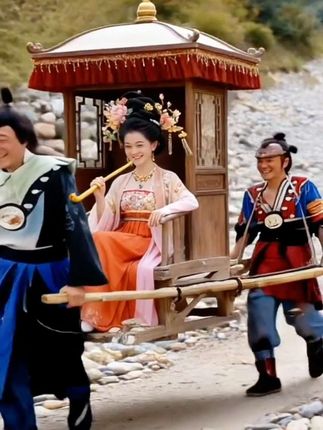 慢点稳着点,都是第一次做轿子😂😂#万能的抖音 #快乐就这么简单 #精彩瞬间