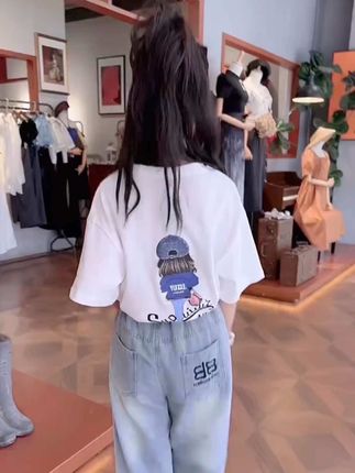 #女童套装 #夏季穿搭 #牛仔裤 #两件套穿搭 #女儿就是要打扮的