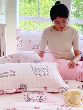 #床上用品 #牛奶绒四件套 #牛奶绒被套