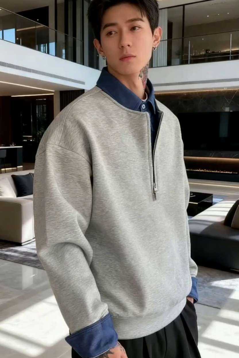 #男生穿搭 #男友穿搭 #秋冬穿搭 #长袖 #假两件