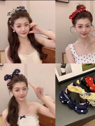 兔耳蝴蝶结波浪发箍女甜美温柔编织头箍时尚百搭高颅顶压发卡头饰#时尚饰品 #头饰发饰 #发箍这样戴好美 #发箍 #优雅气质