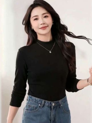 【拍一发二】秋冬百搭打底衫女长袖显瘦中领纯色内搭半高领 #半高领打底衫# #日常穿搭# #简约穿搭# #显瘦上衣#百搭打底衫