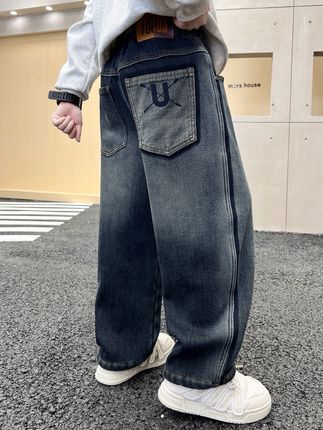 【男童牛仔裤】【适合4-16岁】男童春秋牛仔裤儿童中大童直筒长裤男孩裤子潮帅气休闲裤#春秋穿搭 #男童穿搭 #百搭裤子 #男童牛仔裤 #男童牛仔裤秋季新款