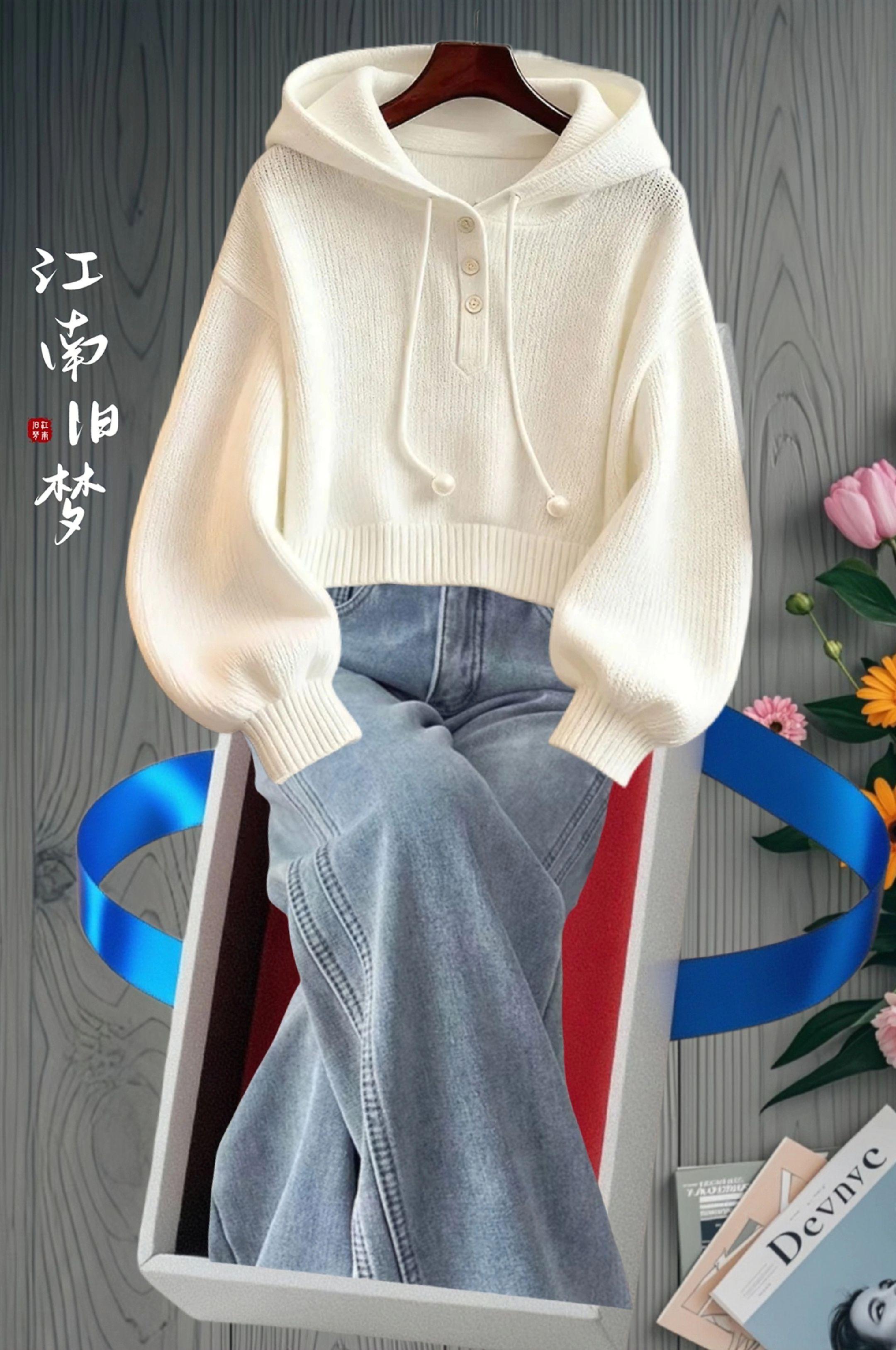 #连帽卫衣 #针织毛衣 #慵懒风穿搭 #柔软舒适 #打底衫