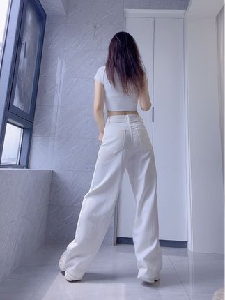 我穿的窄版,卡码拍大#牛仔裤#直筒裤