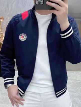 度尚-2025秋季新款欧洲站男轻奢立领拼色时尚潮牌休闲夹克外套#高品质男装#万哥时尚穿搭#