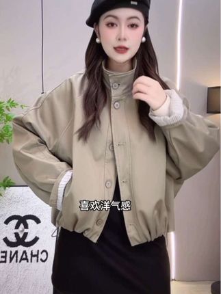 欧货英伦风女士时尚百搭立领夹克外套#高级感穿搭 #女装 #夹克外套 #洋气减龄 #外套穿搭 @DOU+小助手