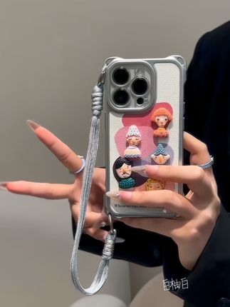 彩色涂鸦立体小人四角挂绳手机壳📱也太好看了!#网红手机壳 #这也太好看了 #爆款手机壳#创意手机壳#手机壳推荐