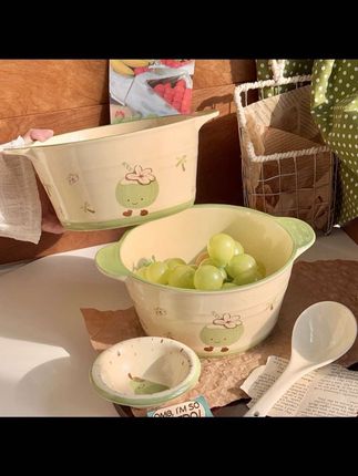 【十英寸】小花椰!陶瓷大汤碗釉下彩可爱手绘少女心好看家用大容量#家用好物#好东西必备#分享好物#好东西一起分享#好物推荐