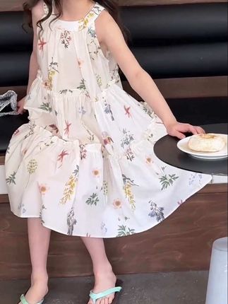 #新款女童连衣裙公主夏季碎花吊带裙中大儿童夏日甜美气质裙子#夏季穿搭 #好看的连衣裙 #夏天连衣裙 #公主连衣裙
