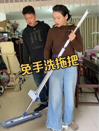 宝妈们,这是不是你一直在找的拖把,拖地于净不留水渍水印,免手洗不脏手#雪尼尔拖把 #免手洗拖把#家务好帮手