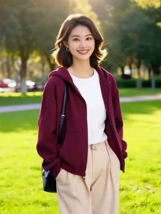 大码韩版长袖秋季时尚上衣#秋冬穿搭 #魅力女人 #女装 #穿搭 #外套穿搭