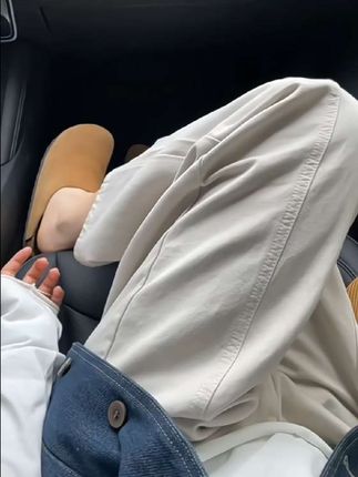 #秋季搭配 #米杏色九分阔腿奶奶裤#微胖穿搭#宽松显瘦休闲裤