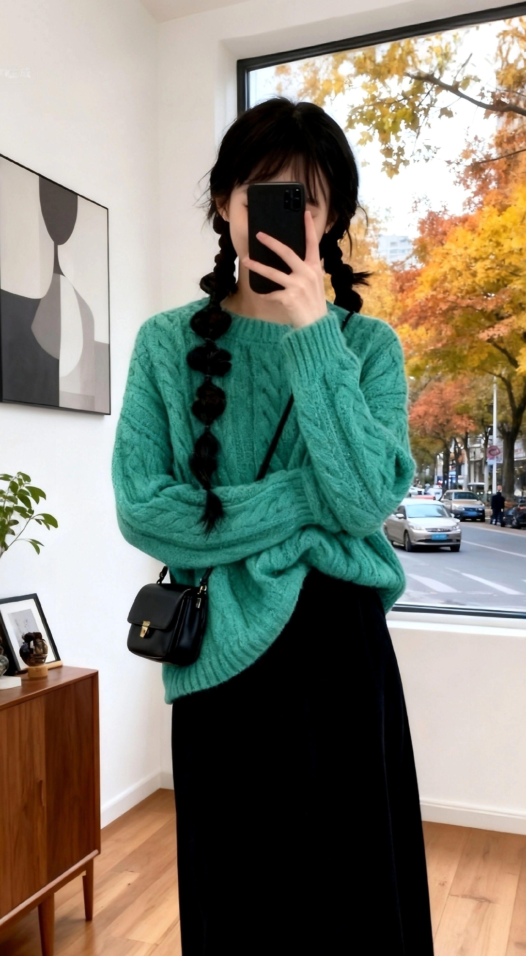 秋日午后,林晚穿着那件薄荷绿绞花毛衣,像从旧时光里走出来的精灵。她攥着手机躲在窗边,指尖无意识地绞着麻花辫,目光却黏在楼下那个倚着黑色轿车的身影上。那是沈聿,她偷偷藏了整个青春的秘密。忽然,他抬眸望来,她慌忙转身,毛衣的衣角却扫落了桌上的相框,心跳如擂鼓时,身后传来他低沉的笑:“林晚,第几次偷拍我了?” #韩系穿搭 #遮肉显瘦遮肉减龄 #通勤搭配 #气质穿搭 #温柔风穿搭