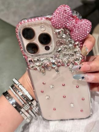 高奢款点钻蝴蝶结适用于苹果iPhone16promax手机壳15高级感13名媛#数码科技#爆款热卖中 #热门#好物推荐 #手机壳