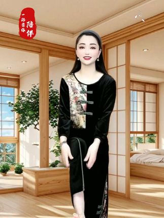 天气越来越凉了,早秋丝绒套装来啦。#丝绒套装 #古风 #运动套装