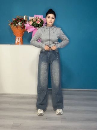 闪闪亮亮的牛子直筒裤 #高级感穿搭,#牛仔裤