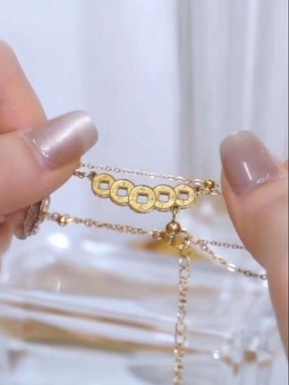 #上热门 钛钢脚链不掉色不过敏五币铜钱脚链古风百搭个性简约时尚铃铛 ins#网红爆款饰品 #精美饰品 #绝美小首饰推荐