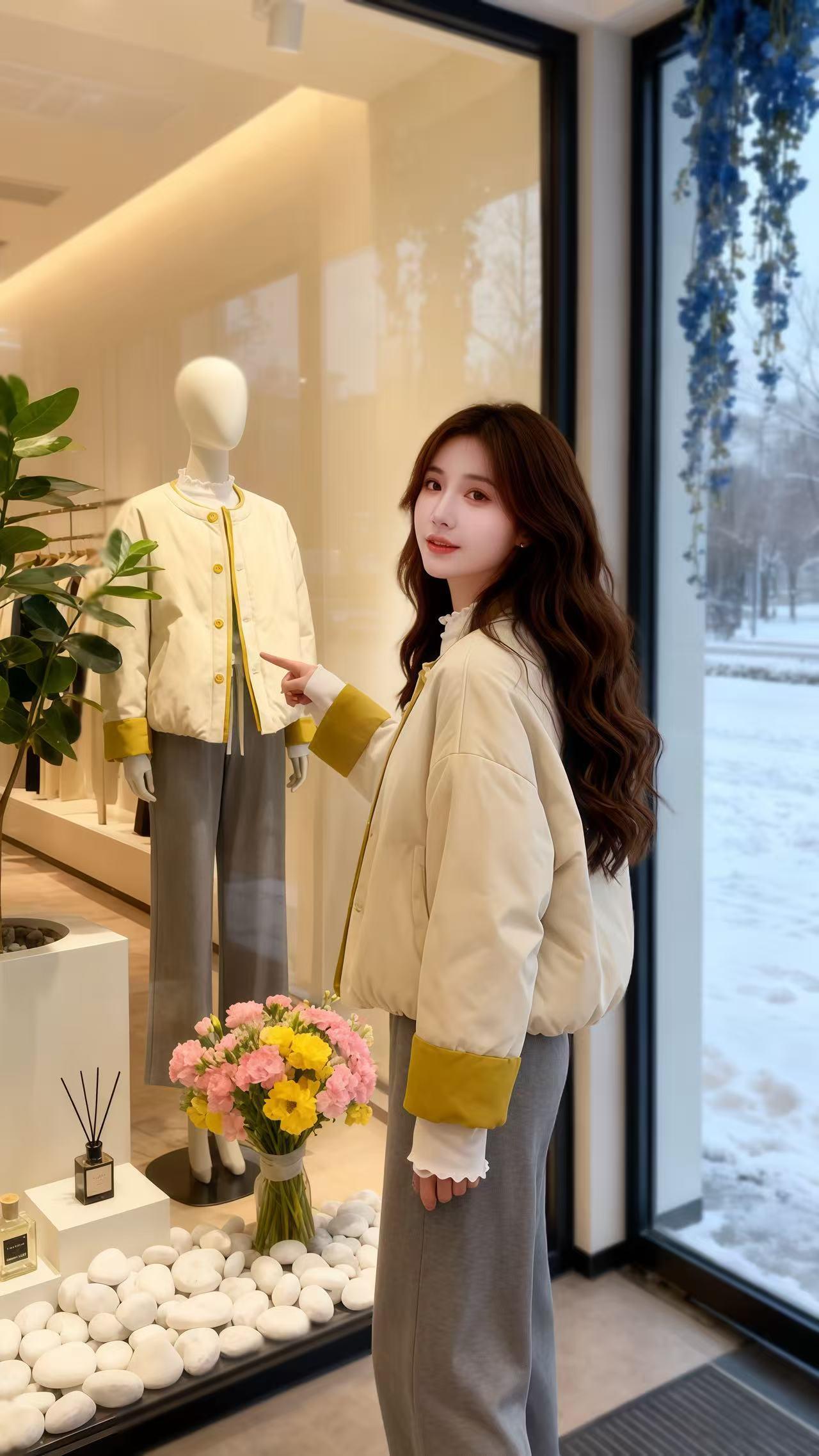林微推开艺术工作室的门,米白短款棉服的姜黄袖口随动作轻扬。她在画架前驻足,笔下线条与身上穿搭一样利落——棉服的柔和质感衬得她气质温婉,内搭的白色木耳边打底又添了几分灵俏。   转场到窗边,捧着咖啡的她成了风景本身。棉服的简约版型适配任何场景,搭配灰色阔腿裤,在落叶纷飞的街头与暖光满室的空间里,都美得恰到好处。   就连在服装店的橱窗旁,当她指向同款穿搭的模特时,路过的行人都忍不住多看两眼。后来在沙发上撸猫,棉服的温暖包裹感,让整个冬日都变得柔软。#许妍的衣橱每套都过分美丽#晒晒我的秋日穿搭#许妍激发了大家的打扮欲#许妍用穿搭演绎角色灵魂#许妍味的初秋职场穿搭