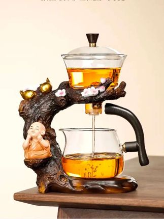 喜上眉梢自动茶具套装 透明懒人泡茶器 磁吸泡茶壶 自动泡茶器玻璃茶杯#懒人茶具 #自动茶具 #功夫茶具 #泡茶器 #茶具套装