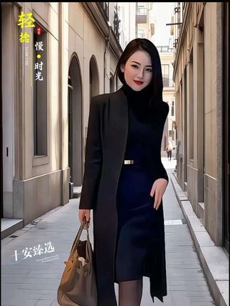 秋季大码姐妹闭眼入!这件黑色中长风衣时尚又显气质,女神范直接拉满~ #秋季穿搭 #大码穿搭 #女神范穿搭 #秋季新款#十安穿搭日记