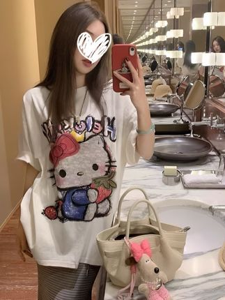 夏季云朵kitty屋~可爱减龄卡通印花宽松圆领短袖T恤女ins#圆领短袖 #短袖t恤 #卡通T恤 #夏季新款 #谁穿谁好看