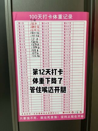 努力成为更好的自己#100天瘦身计划表