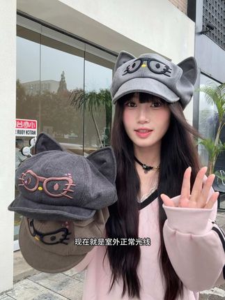 自然光无剧烈美颜 很真实的猫咪帽了 #强烈推荐 #帽子控看过来 #时尚单品 #可爱帽子