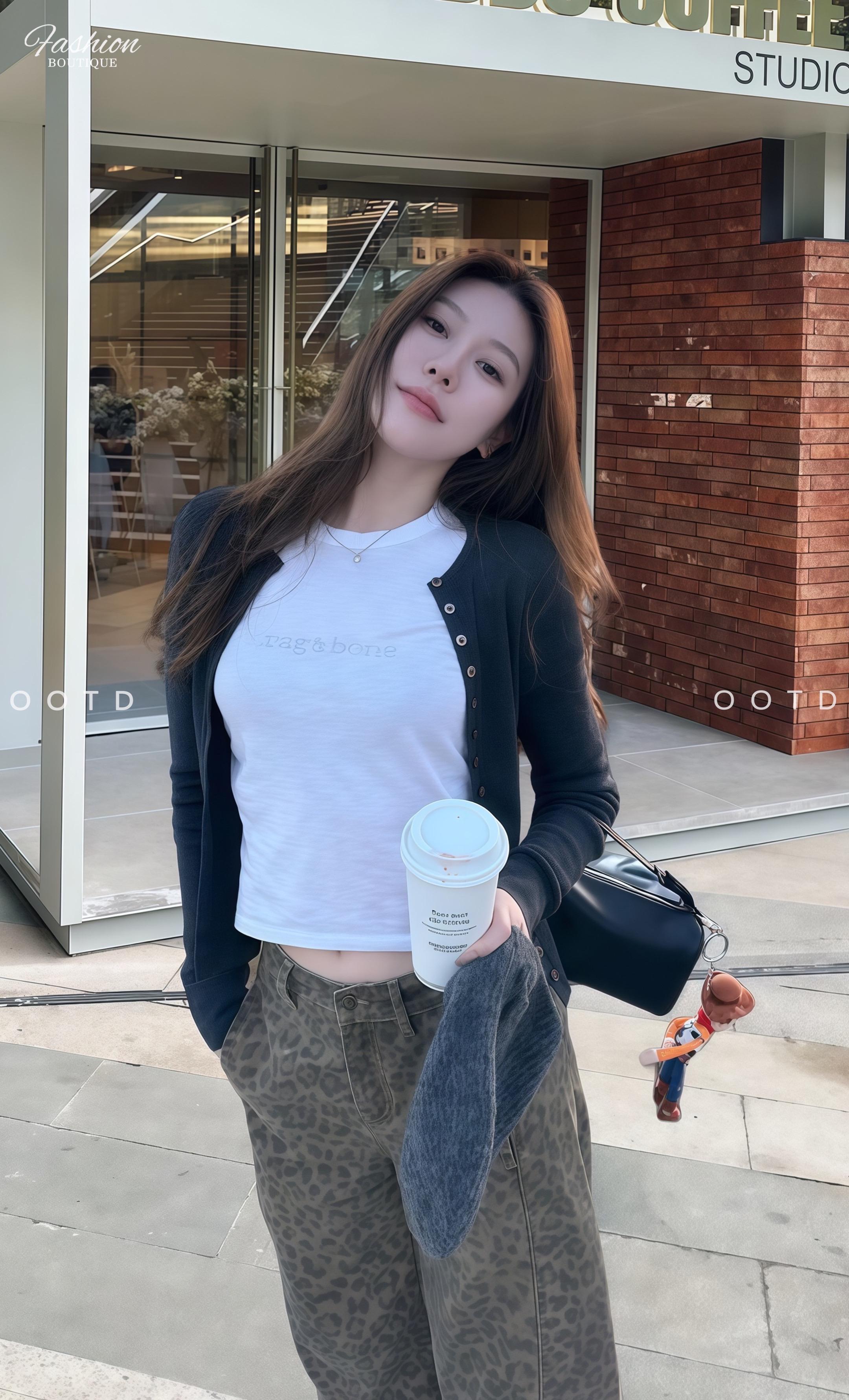 早秋开衫&豹纹裤,复古又吸睛。深灰色开衫,内搭白色上衣,搭配豹纹阔腿裤,慵懒又容易出片。开衫简约好搭,阔腿裤还能藏肉,轻松打造出随性吸睛的风格,日常出街超合适~#深灰开衫 #白色上衣 #豹纹阔腿裤 #出片穿搭 #藏肉显瘦