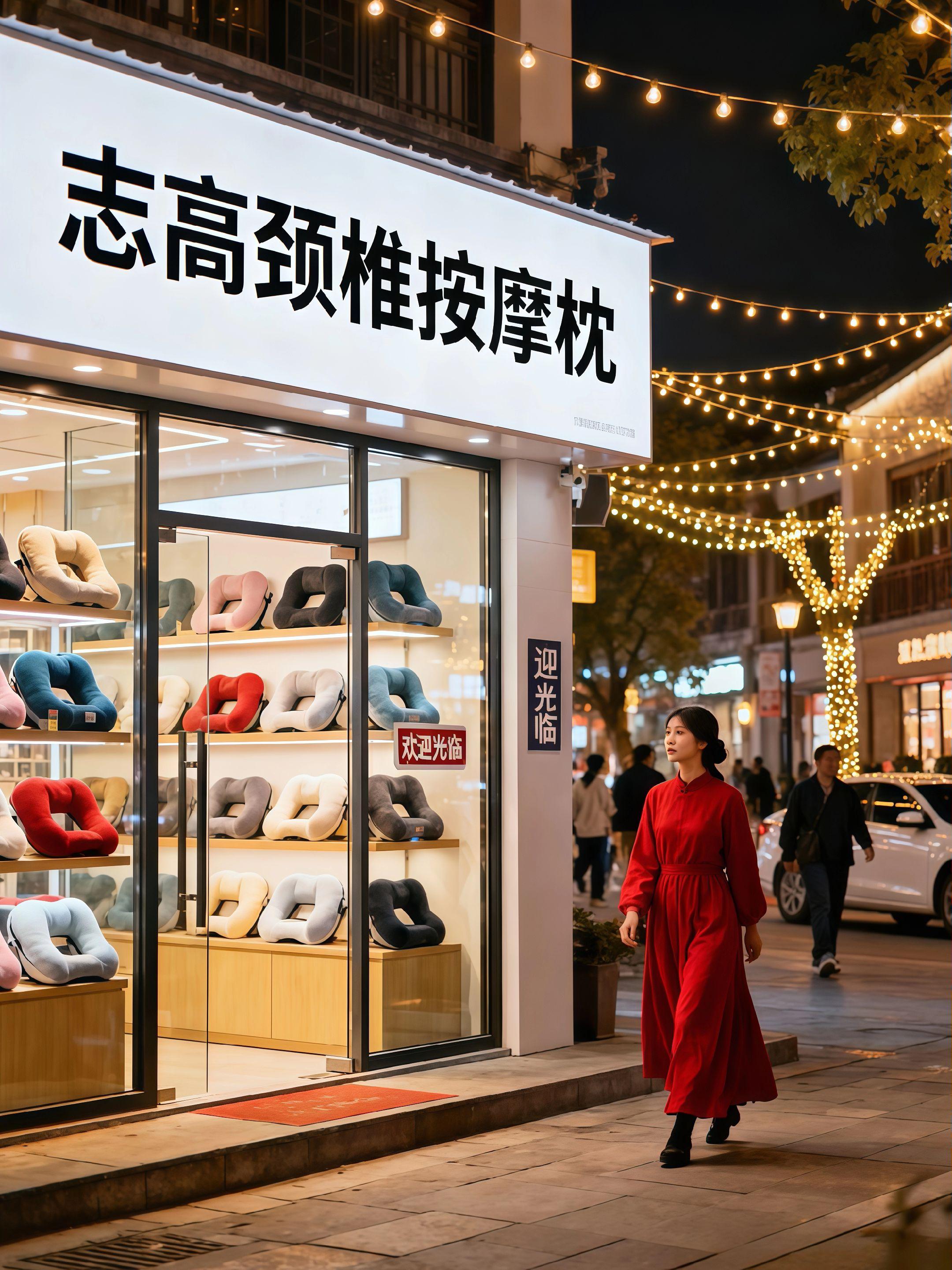 都市“颈肩充电站”✨志高颈椎按摩枕门店。志高颈椎按摩枕门店太让人倾心了!夜晚街头撞见它,就像遇到“放松小确幸”🌃 ✅ 亮黄色门头超吸睛,“志高颈椎按摩枕”醒目又治愈,橱窗里摆满马卡龙色按摩枕,像把“彩虹疗愈仓”搬上街,路过就想进去看看,妥妥是打工人打卡处📸 ✅ 按摩枕款式多样,从简约到撞色,选按摩枕像在挑“颈肩专属SPA师”,给疲惫添“舒缓帮手”,逛店都像在预演放松时刻,氛围超足💆♀️ ✅ 夜晚行人和暖光店内交织,把买按摩枕变成城市漫步的小惊喜,想给颈椎“放个假”?来这就对了,上班族、养生党的宝藏地,让肩颈轻松又自在✨#好物分享 #颈椎按摩枕 #按摩枕 #品质好物 #健康睡眠