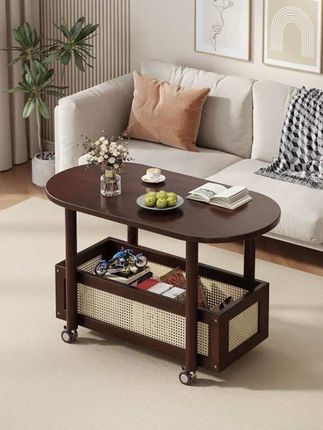 中古风可移动沙发边几,客厅精致小茶几 #客厅茶几 #沙发边几 #时尚家居 #美观实用 #家居软装搭配