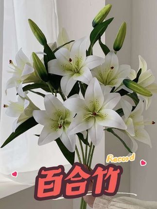 #创作者中心 #创作灵感 多头百合花仿真花客厅插花高级感装饰花束餐桌摆设假花浪漫花艺#百合花 #家具摆件 #仿真花